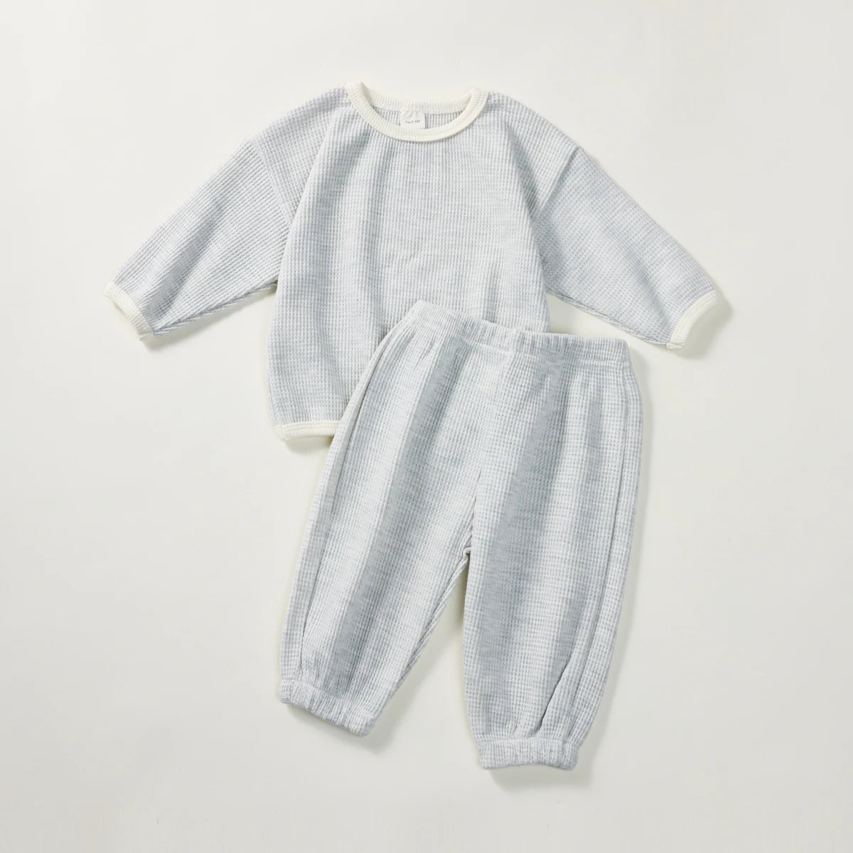 Waffle Knit Lounge Set | Soft Kids Sweatshirt & Joggers