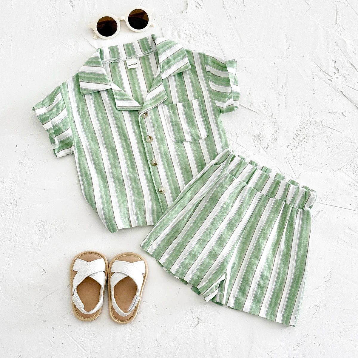 Summer Striped Shirt & Shorts Set | 2-Piece Baby Outfit
