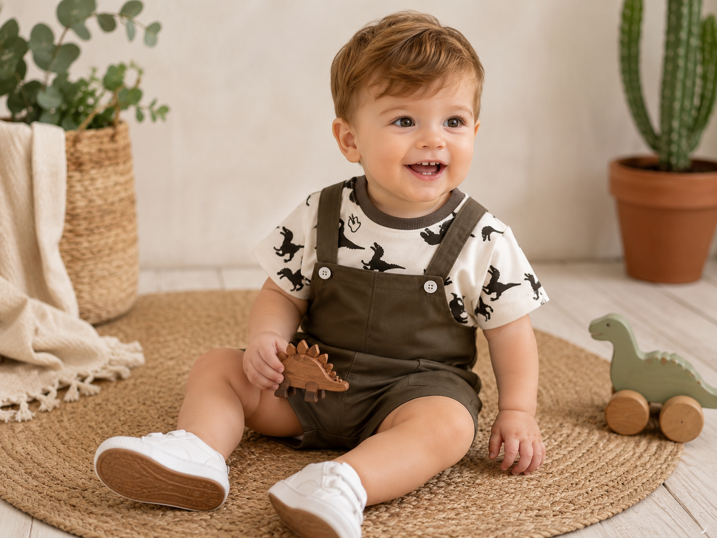 Roarsome Dinosaur Dungaree Outfit Set
