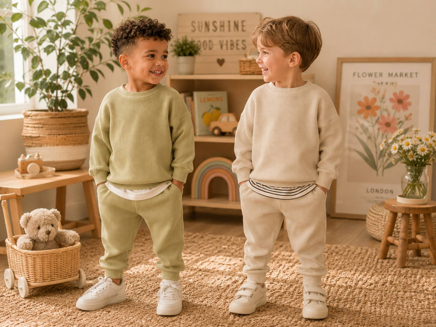 Waffle Knit Baby Lounge Set