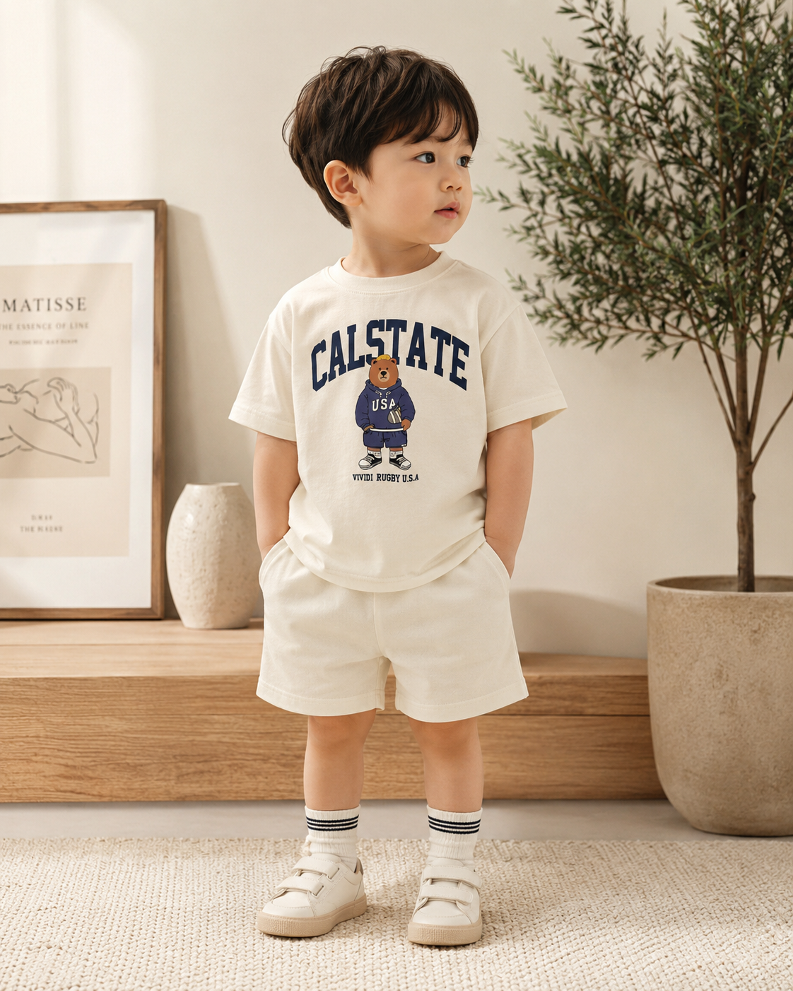 Calstate Bear Cotton Summer Co-Ord Set