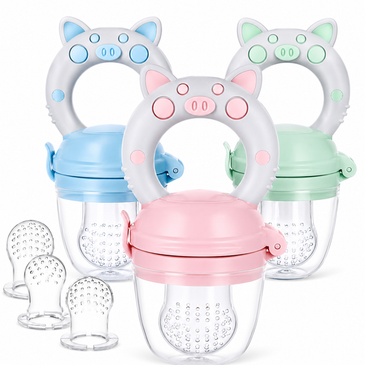 Silicone Baby Fruit Feeder & Teether | Safe Weaning Pacifier for Fresh & Frozen Food