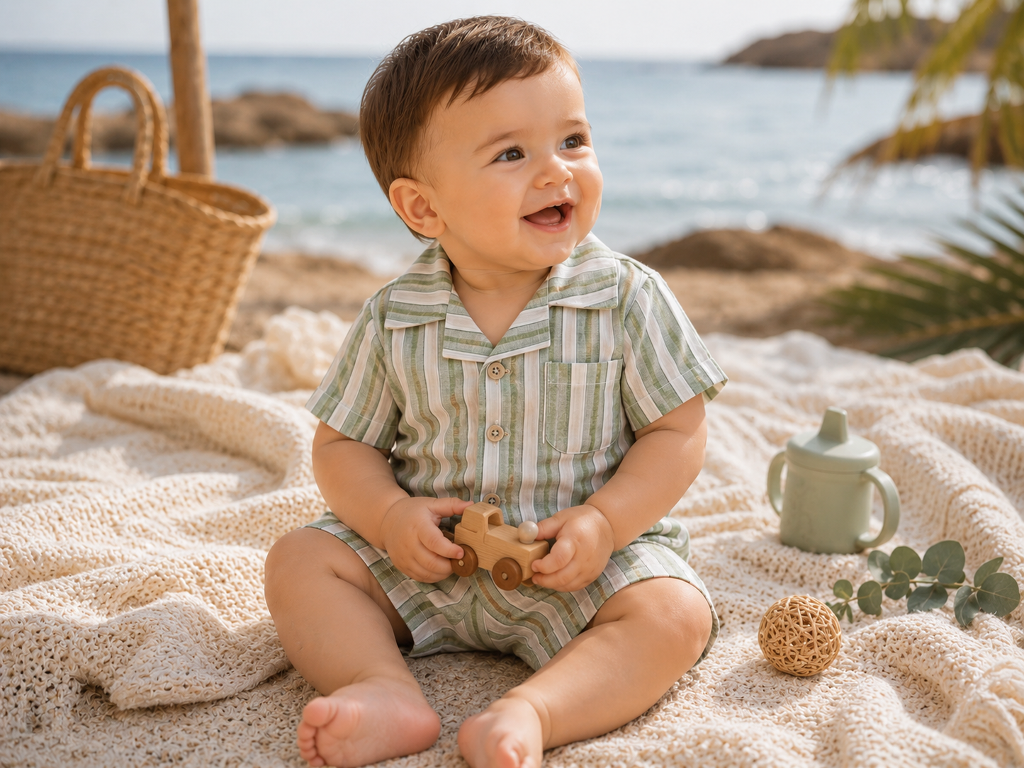 Summer Striped Shirt & Shorts Set | 2-Piece Baby Outfit