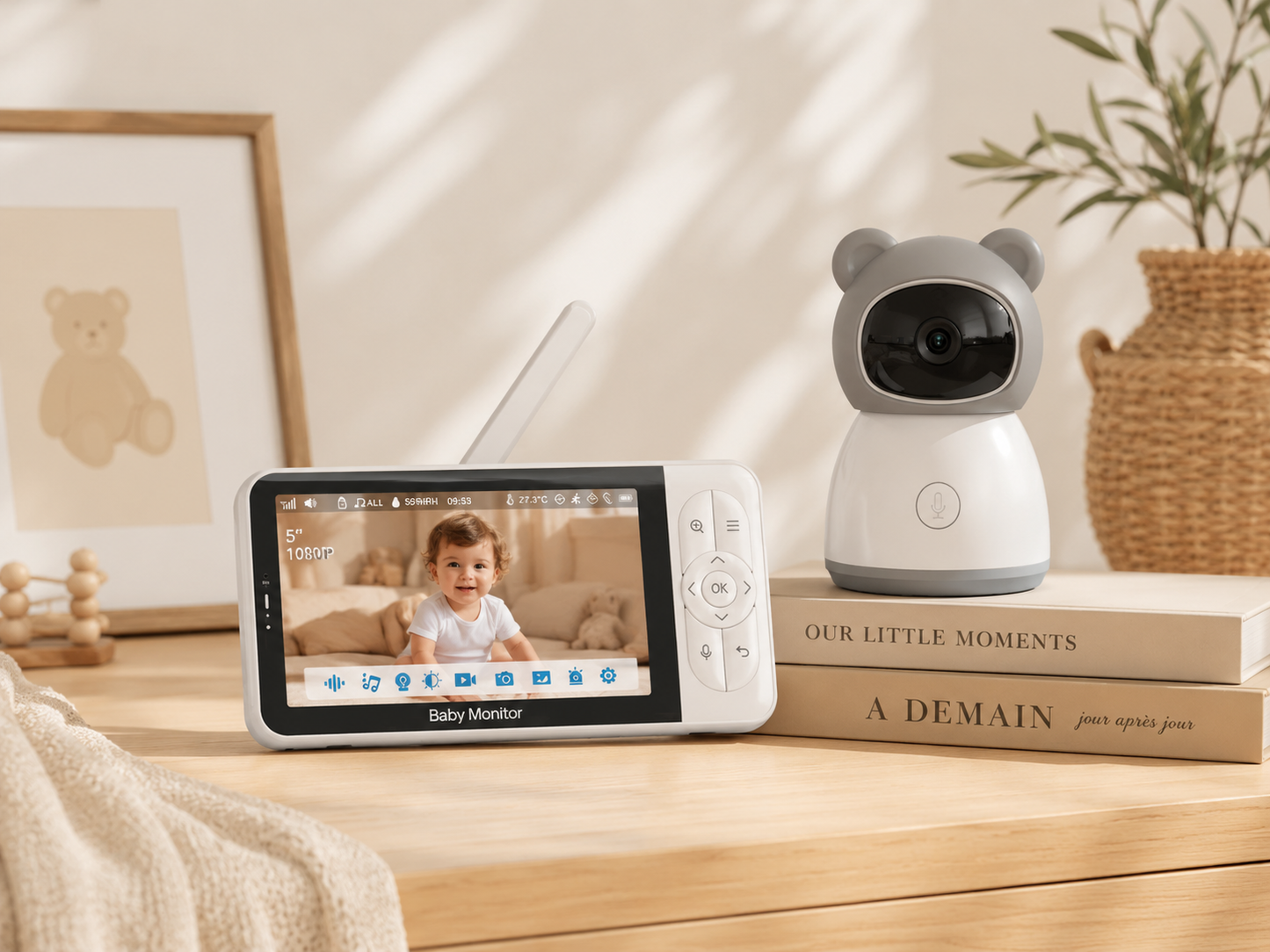 Smart HD Baby Monitor with 5” Display, App Control & Two-Way Audio