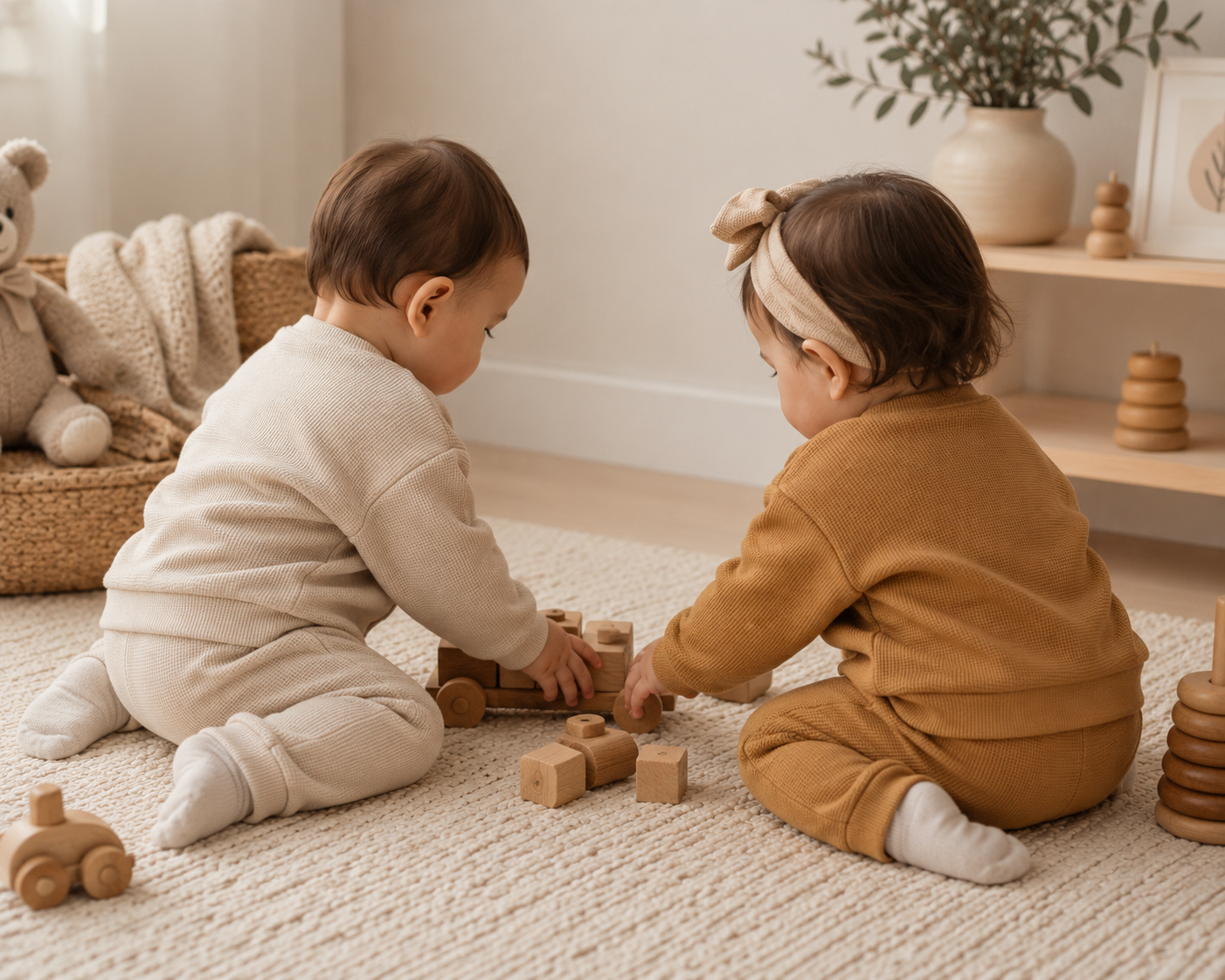Hooray & Happy Waffle Lounge Set | 2-Piece Baby Outfit