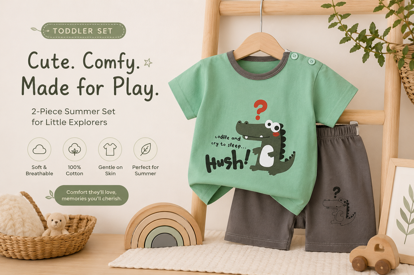 Adventure Cotton Summer Set | 2-Piece Toddler Outfit