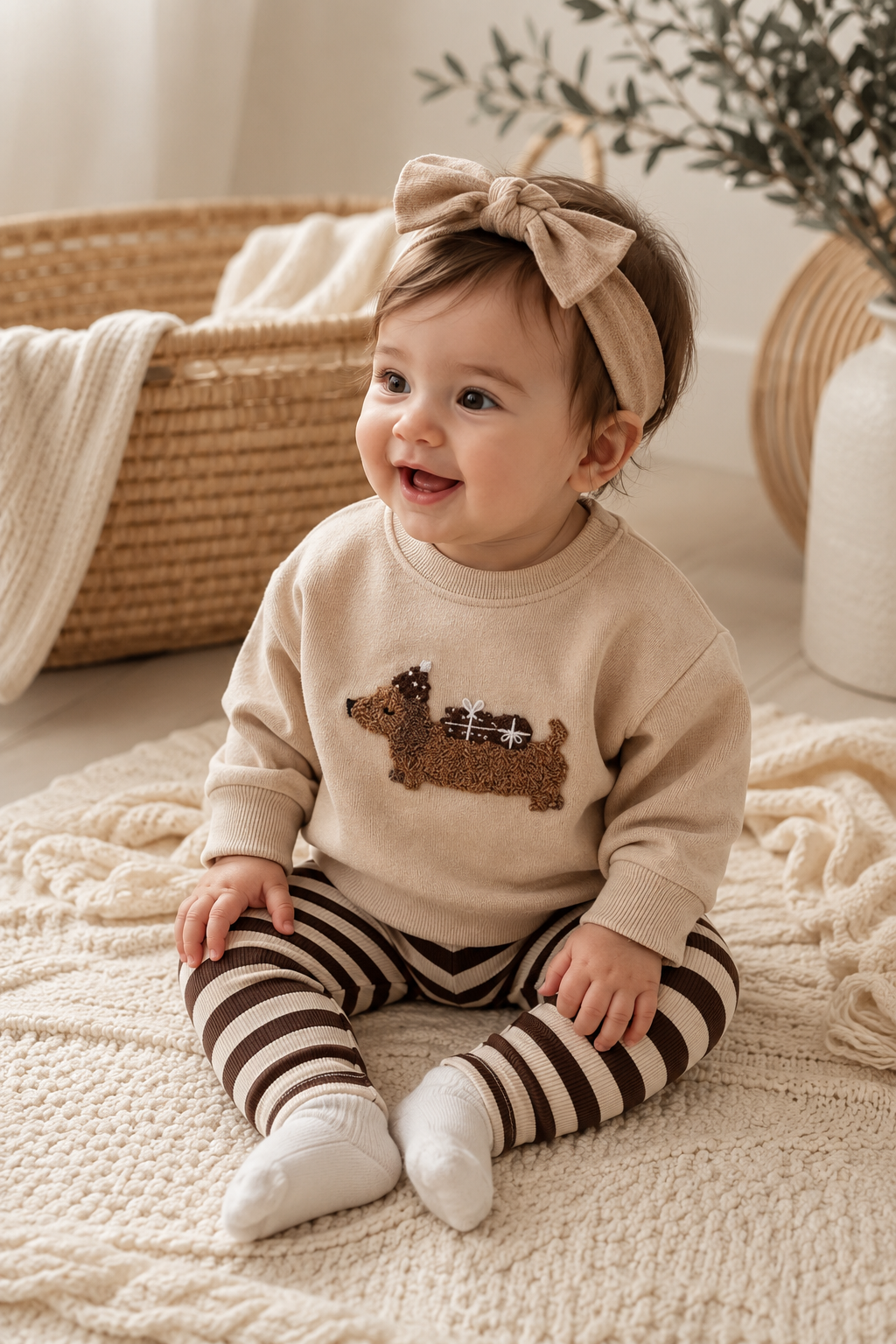 Puppy Knit Lounge Set | 2-Piece Baby Outfit
