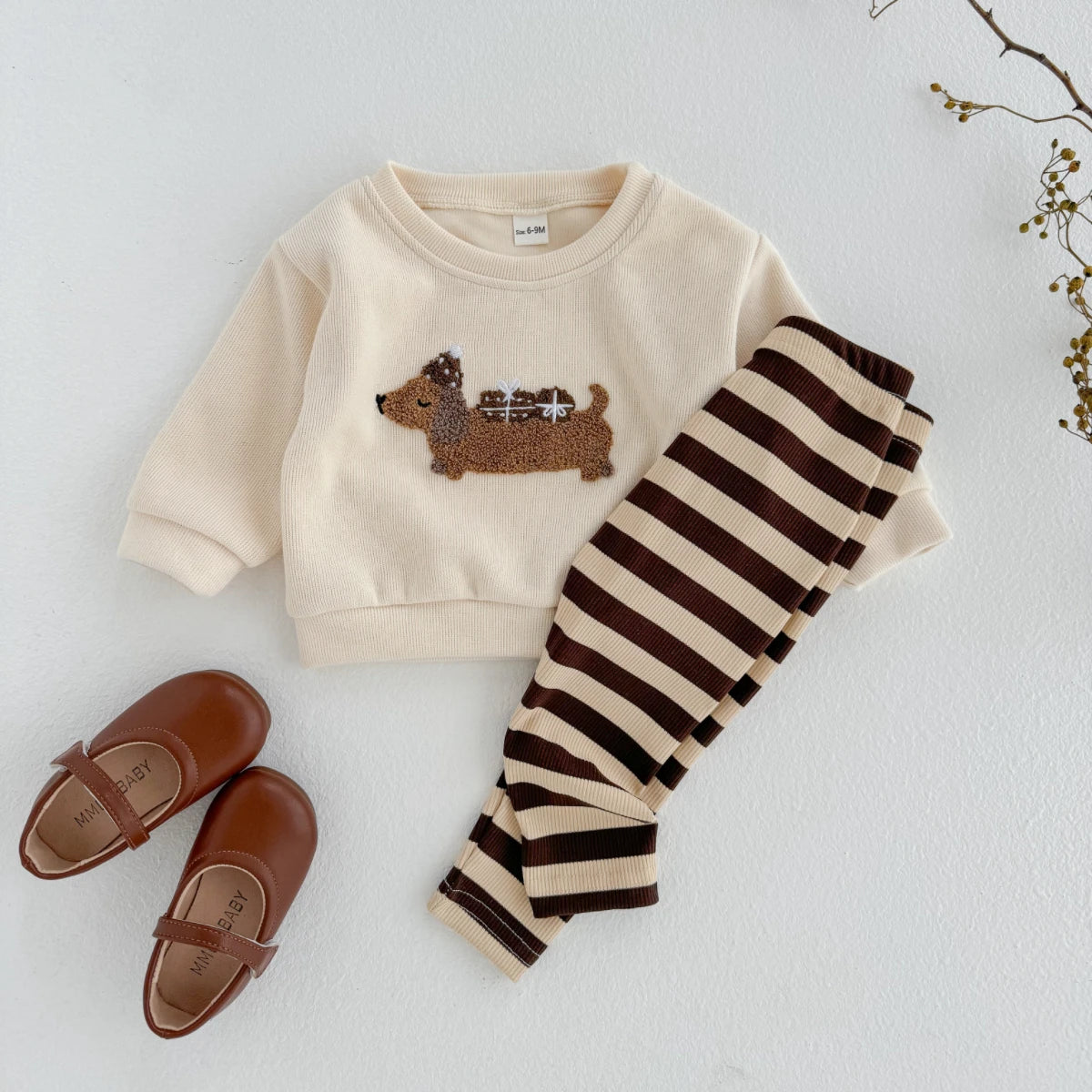 Puppy Knit Lounge Set | 2-Piece Baby Outfit