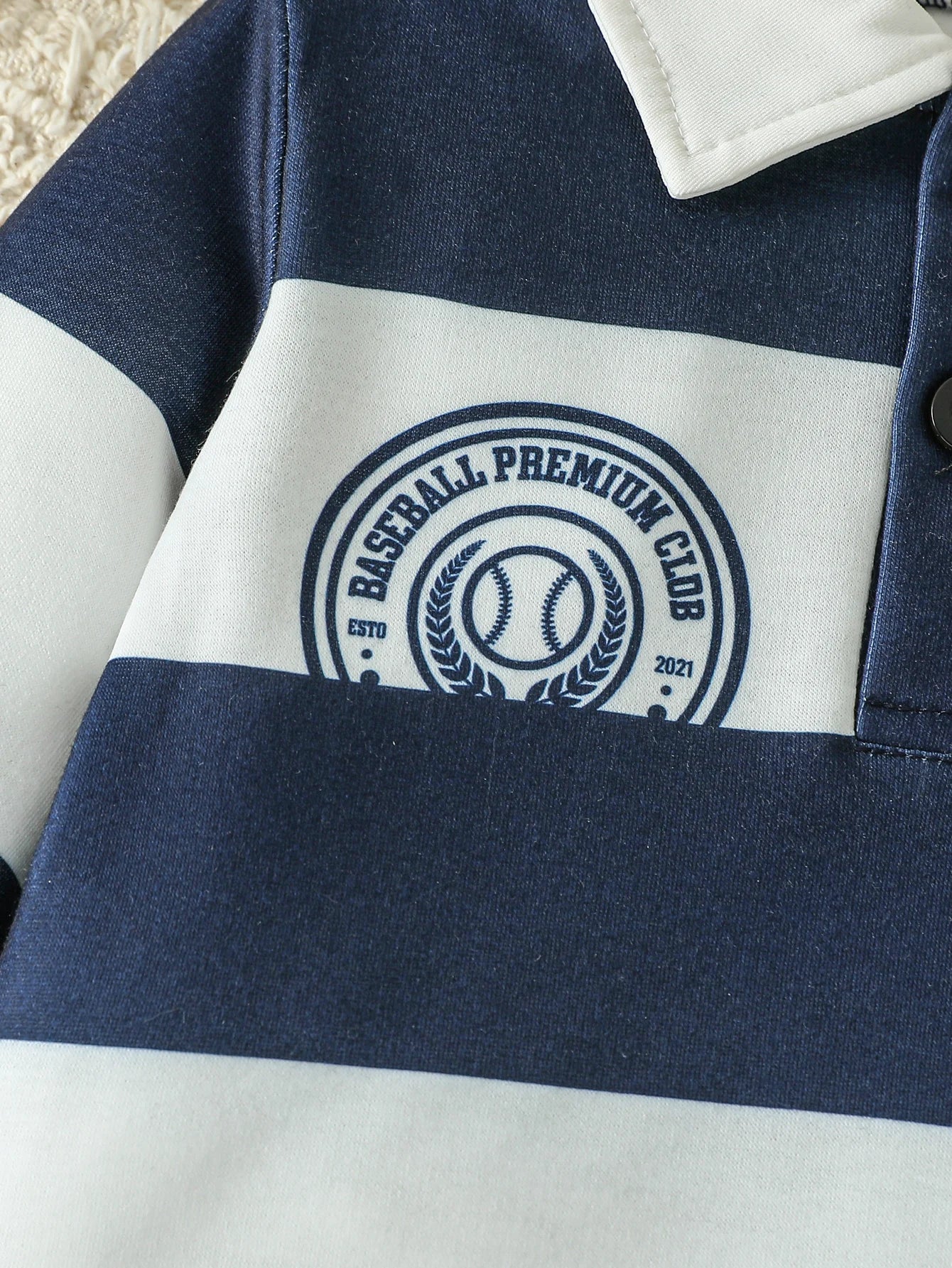 Baby Boy Striped Polo & Denim Set