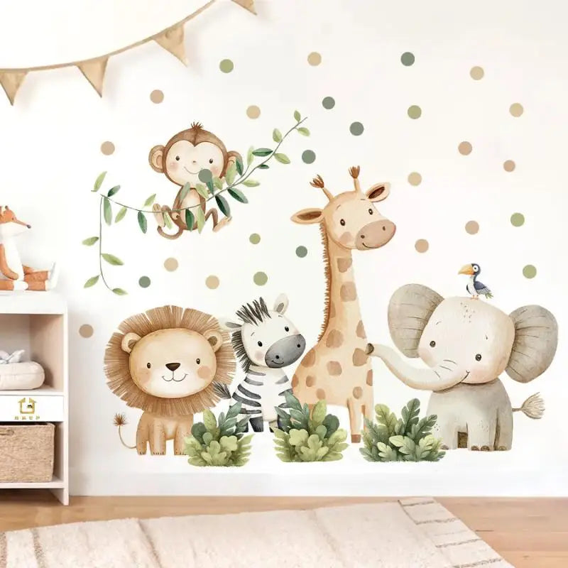Cartoon Forest Animal Wall Stickers | Nursery & Kids Room Removable Decals