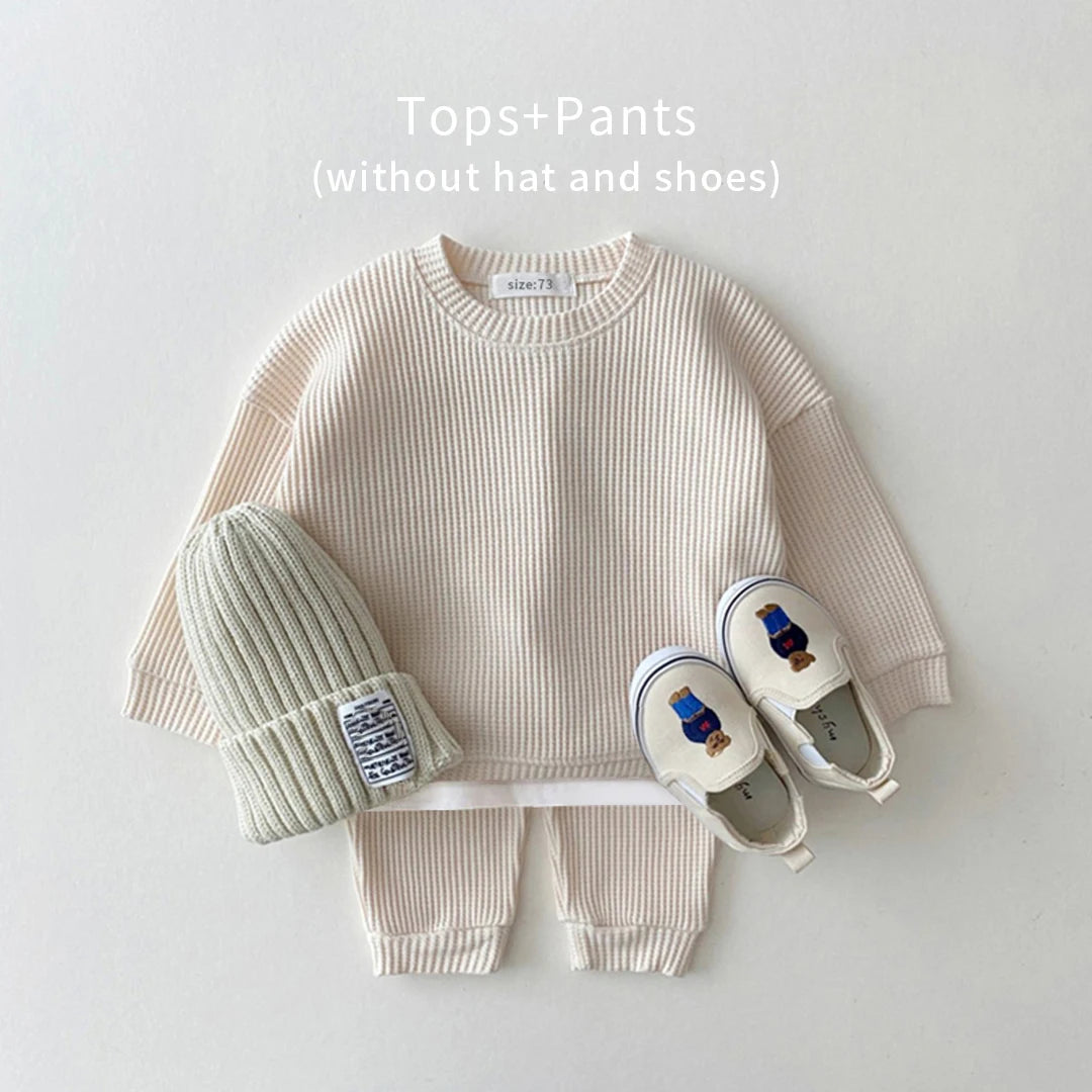 Waffle Knit Baby Lounge Set