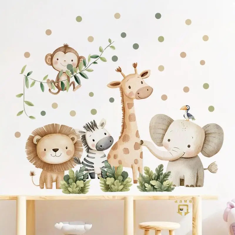 Cartoon Forest Animal Wall Stickers | Nursery & Kids Room Removable Decals