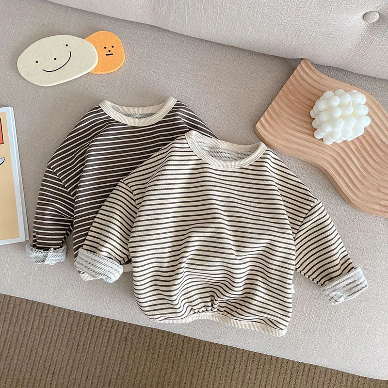 Classic Striped Kids Sweatshirt | Soft Long Sleeve Pullover