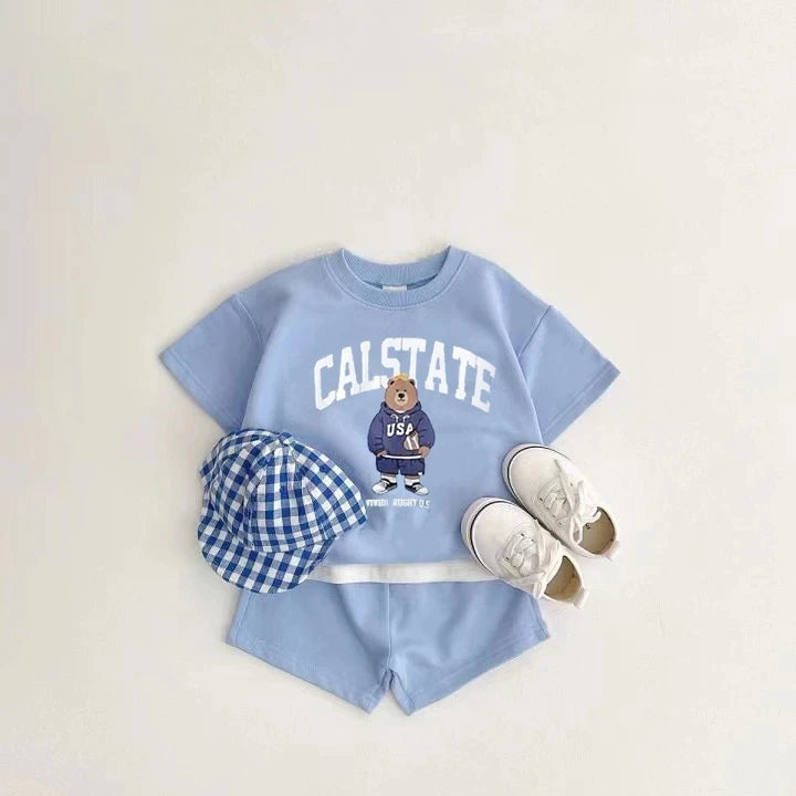 Calstate Bear Cotton Summer Co-Ord Set