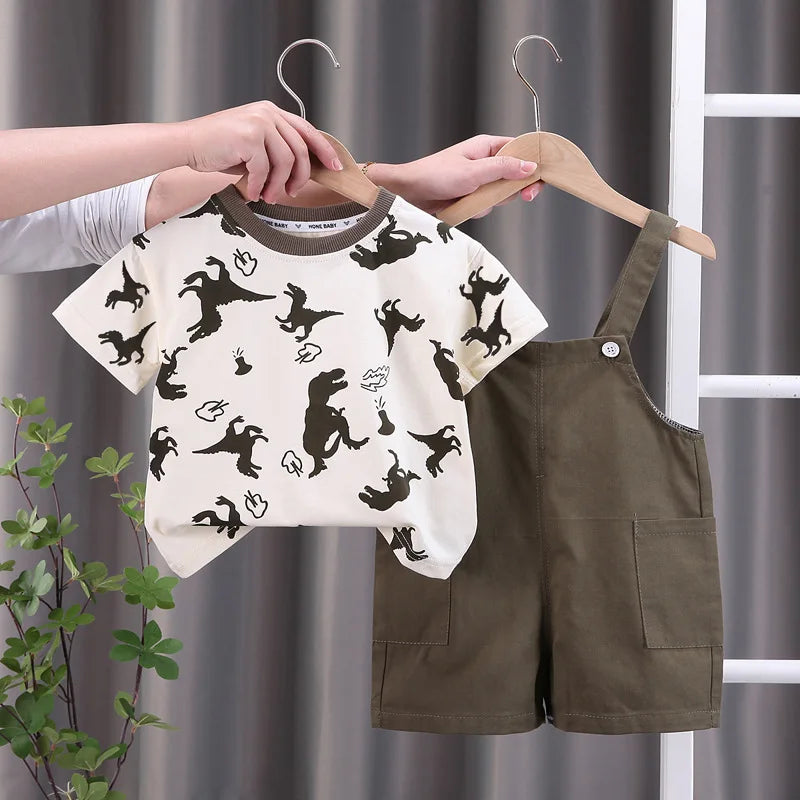 Roarsome Dinosaur Dungaree Outfit Set