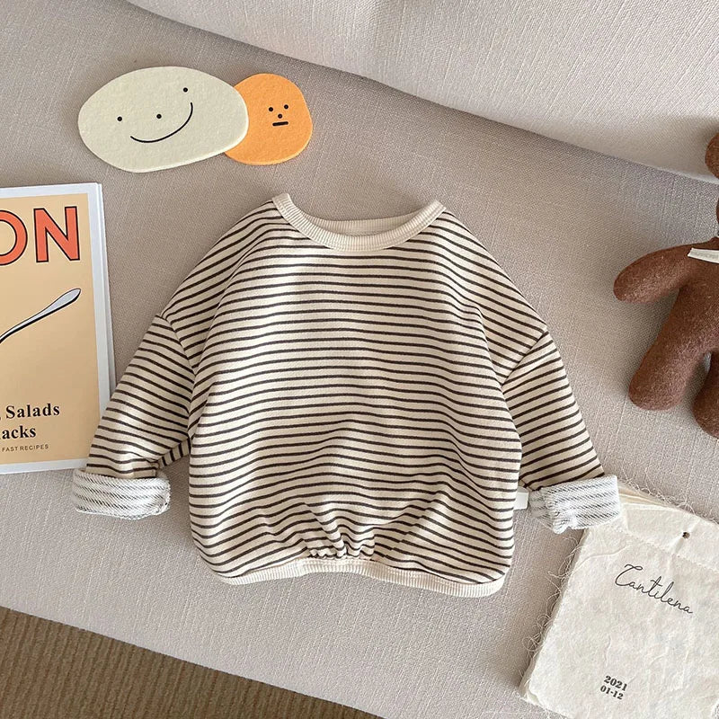 Classic Striped Kids Sweatshirt | Soft Long Sleeve Pullover