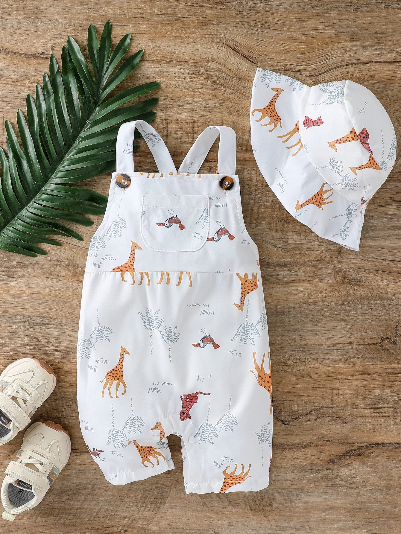 2-Piece Baby Romper & Hat Set | Sleeveless Cotton Summer Outfit