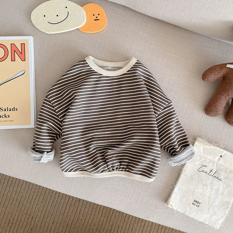 Classic Striped Kids Sweatshirt | Soft Long Sleeve Pullover