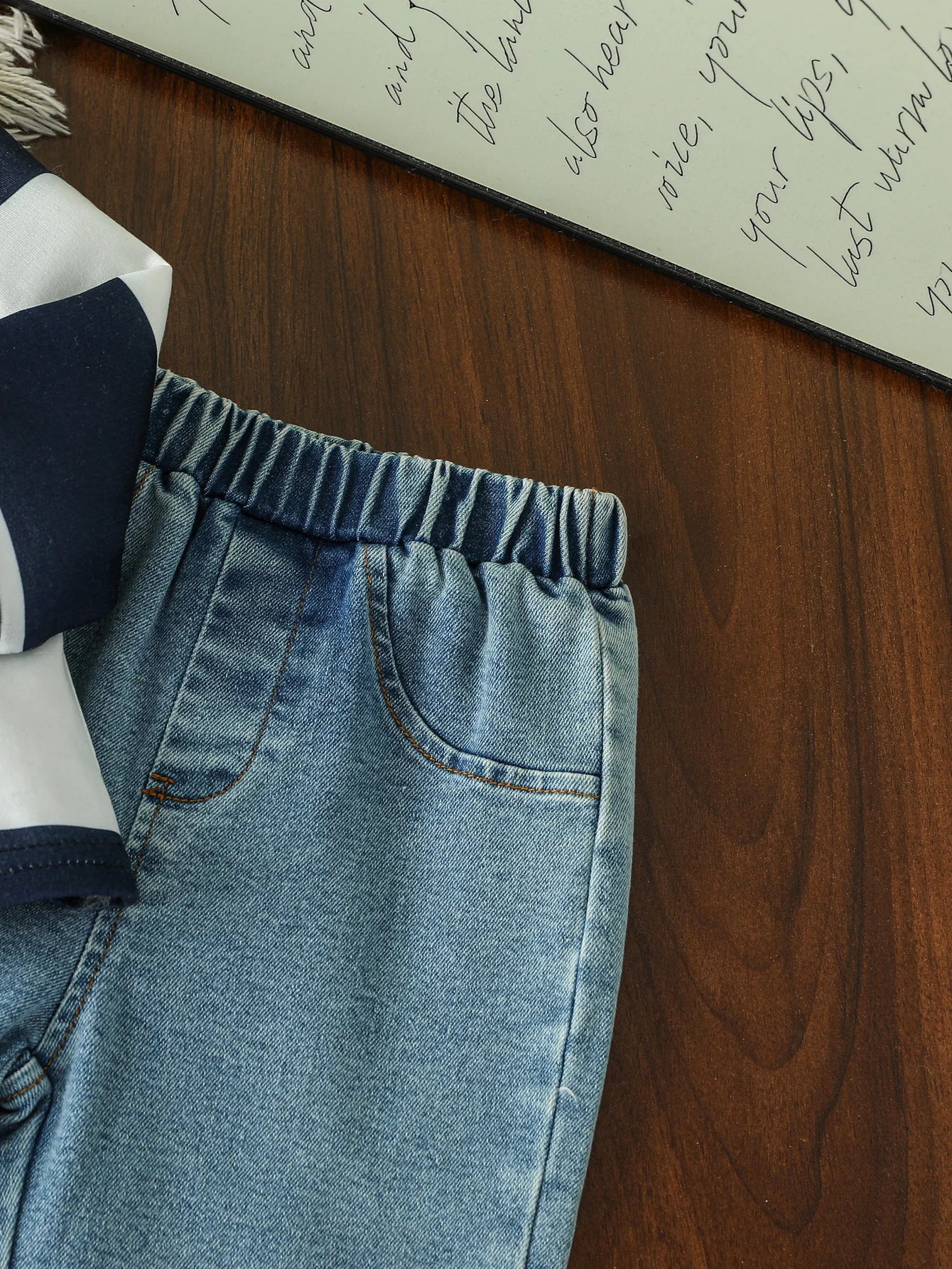 Baby Boy Striped Polo & Denim Set