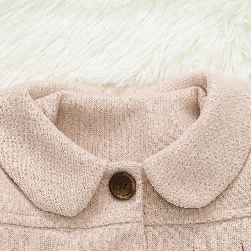 Classic Girls Pleated Wool Blend Coat | Spring & Autumn Jacket
