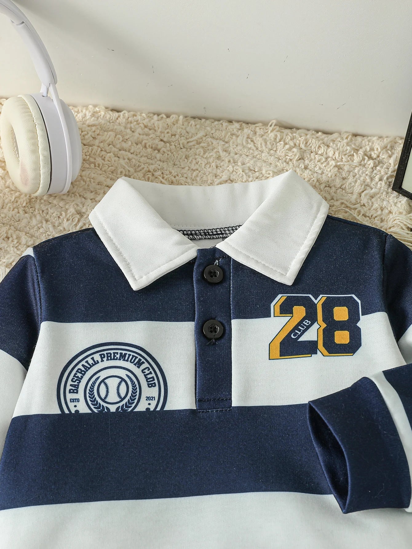 Baby Boy Striped Polo & Denim Set