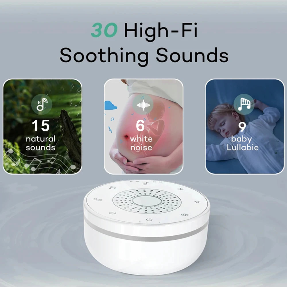 Portable Baby White Noise Machine | 15 Soothing Sounds & Lullabies
