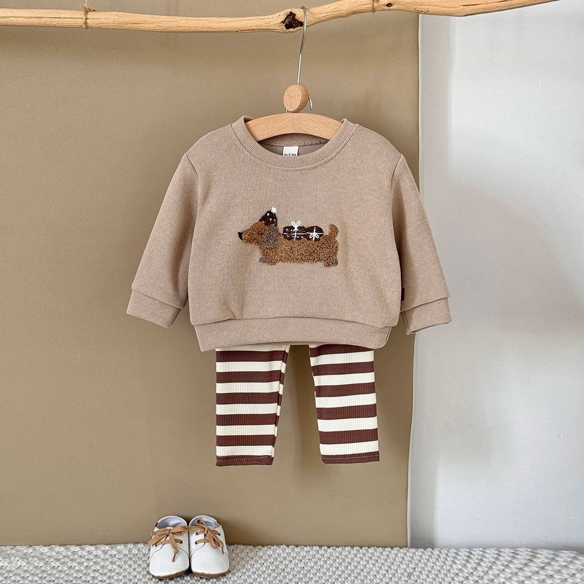 Puppy Knit Lounge Set | 2-Piece Baby Outfit