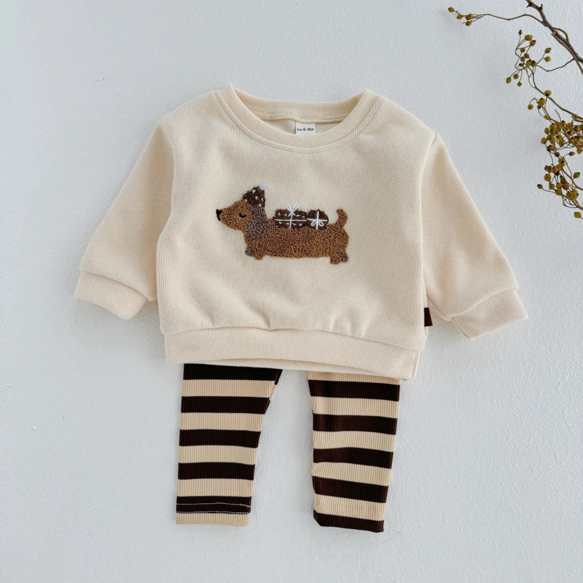 Puppy Knit Lounge Set | 2-Piece Baby Outfit