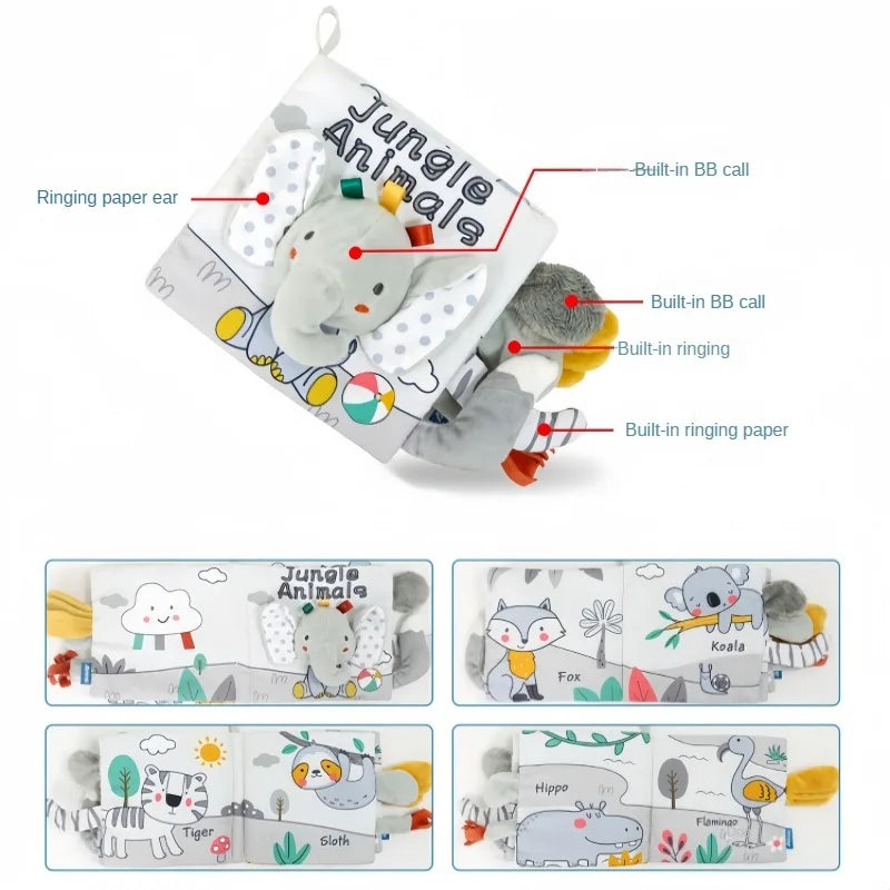 Sensory Baby Cloth Book | Soft Crinkle & Touch-and-Feel Learning Toy