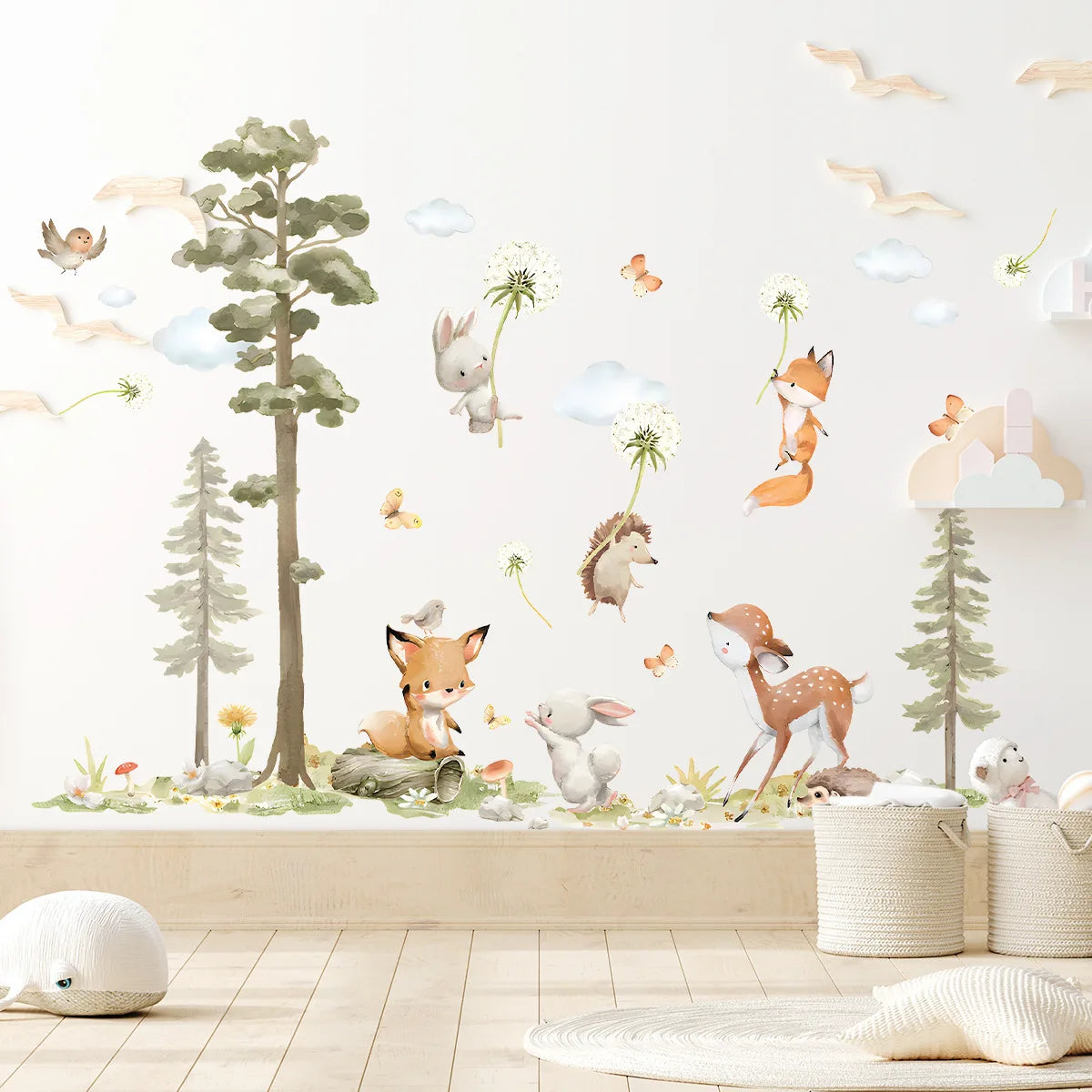 Forest Animal Nursery Wall Stickers | Removable Kids Room Wall Decals