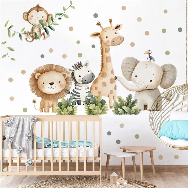 Cartoon Forest Animal Wall Stickers | Nursery & Kids Room Removable Decals