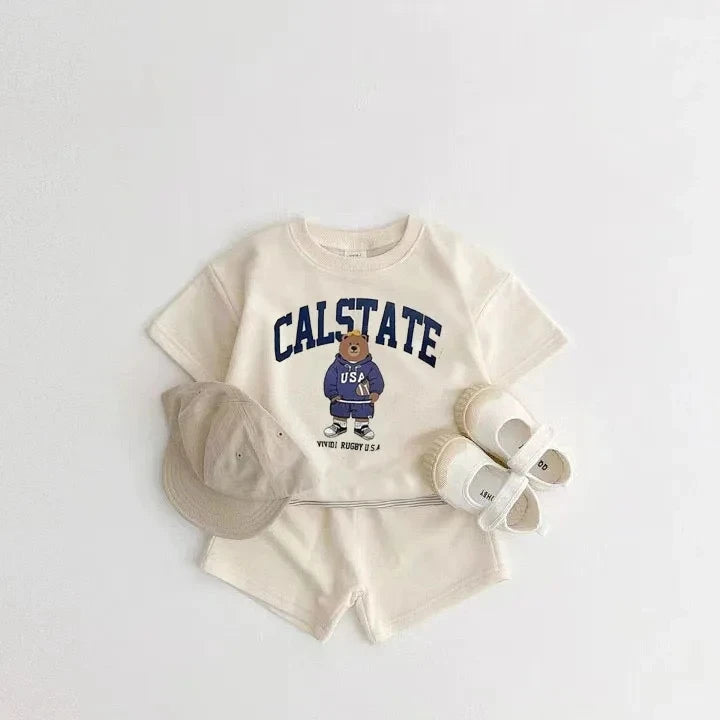 Calstate Bear Cotton Summer Co-Ord Set