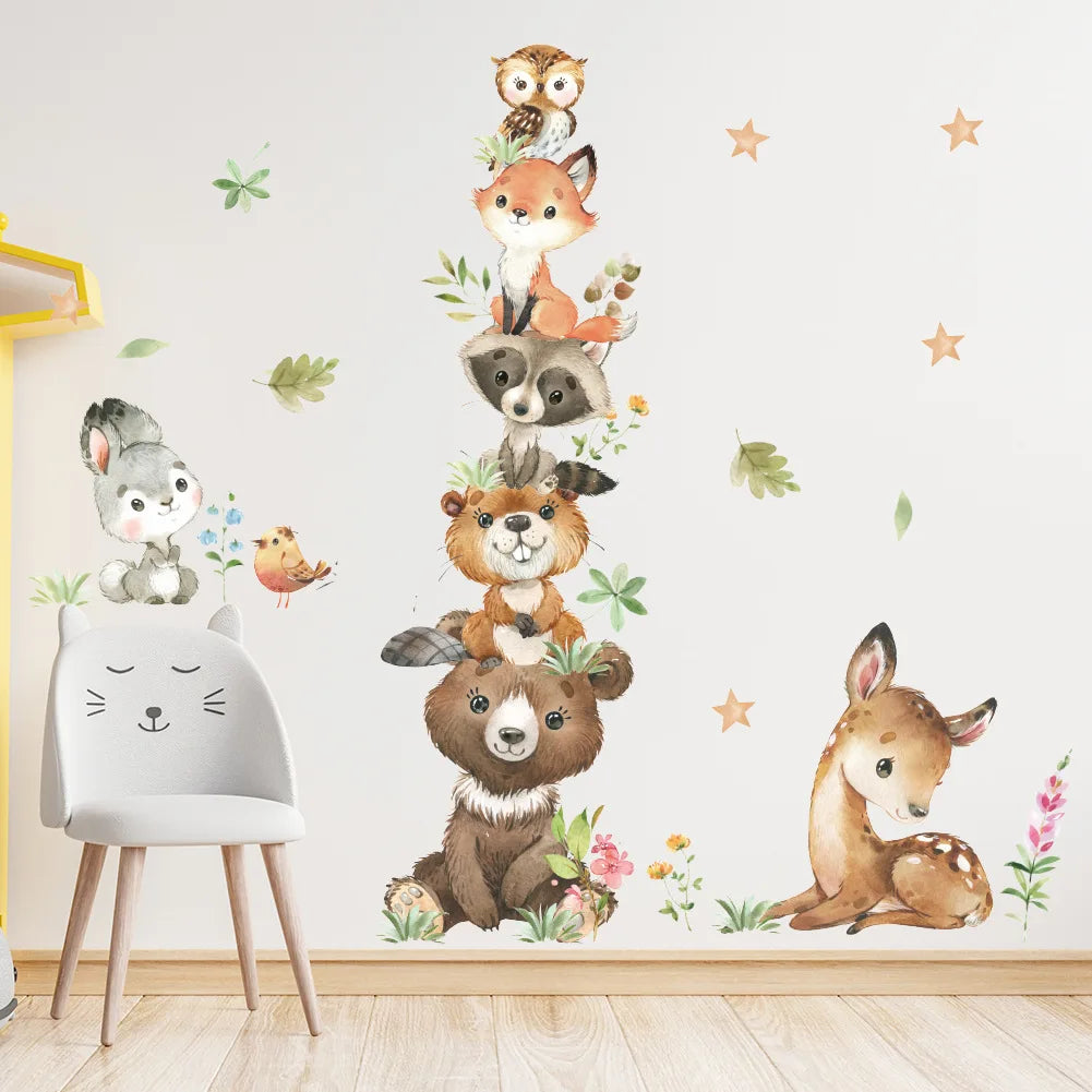 Forest Animal Nursery Wall Stickers | Removable Kids Room Wall Decals