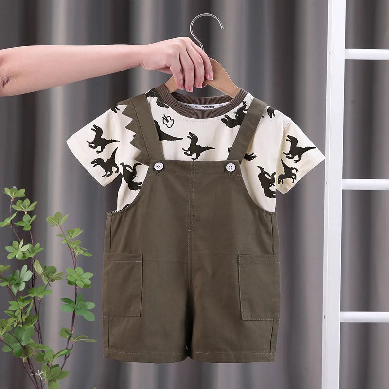 Roarsome Dinosaur Dungaree Outfit Set