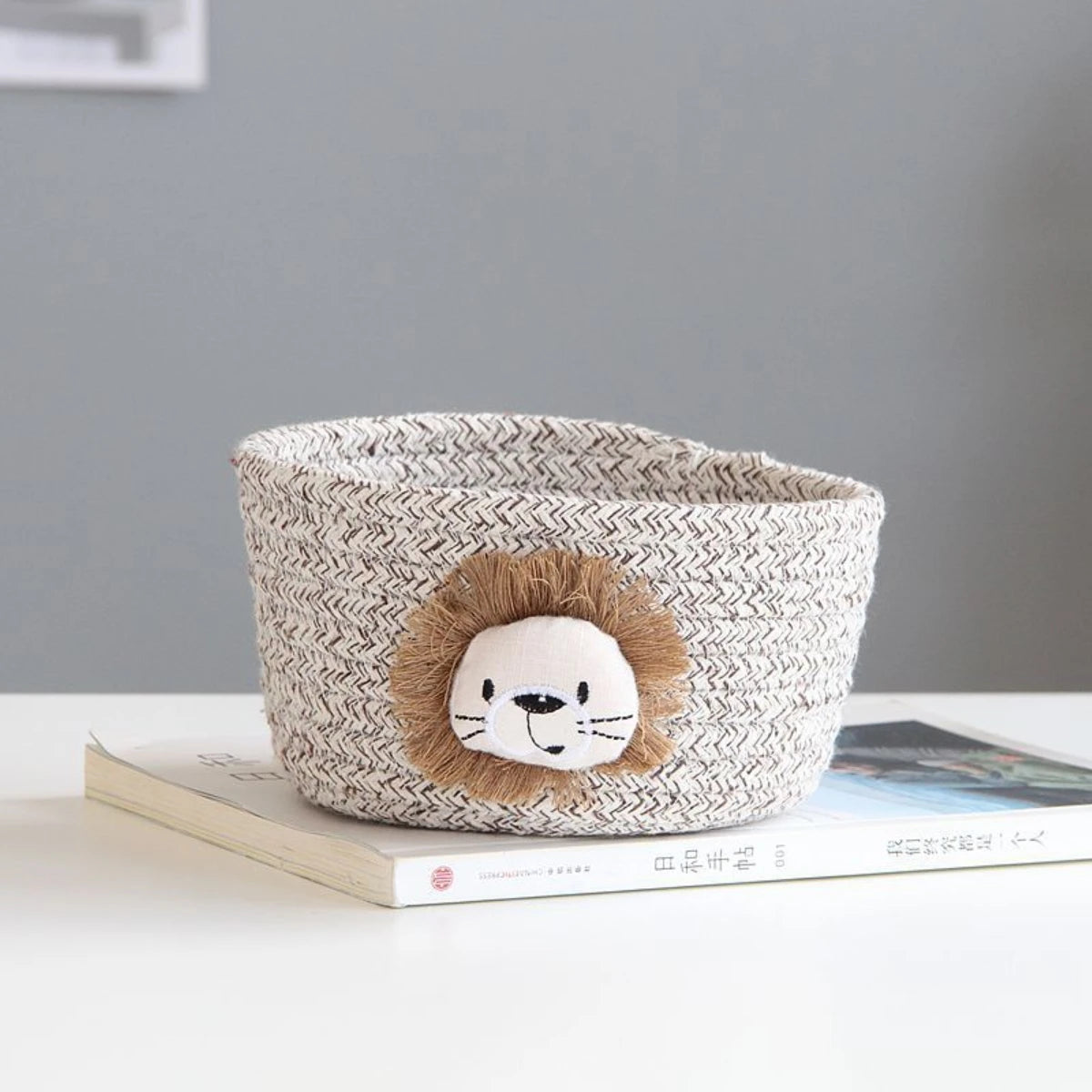 Handwoven Animal Storage Basket | Cute Nursery Toy & Organiser Basket