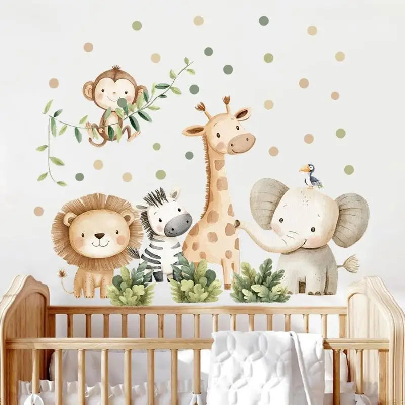 Cartoon Forest Animal Wall Stickers | Nursery & Kids Room Removable Decals