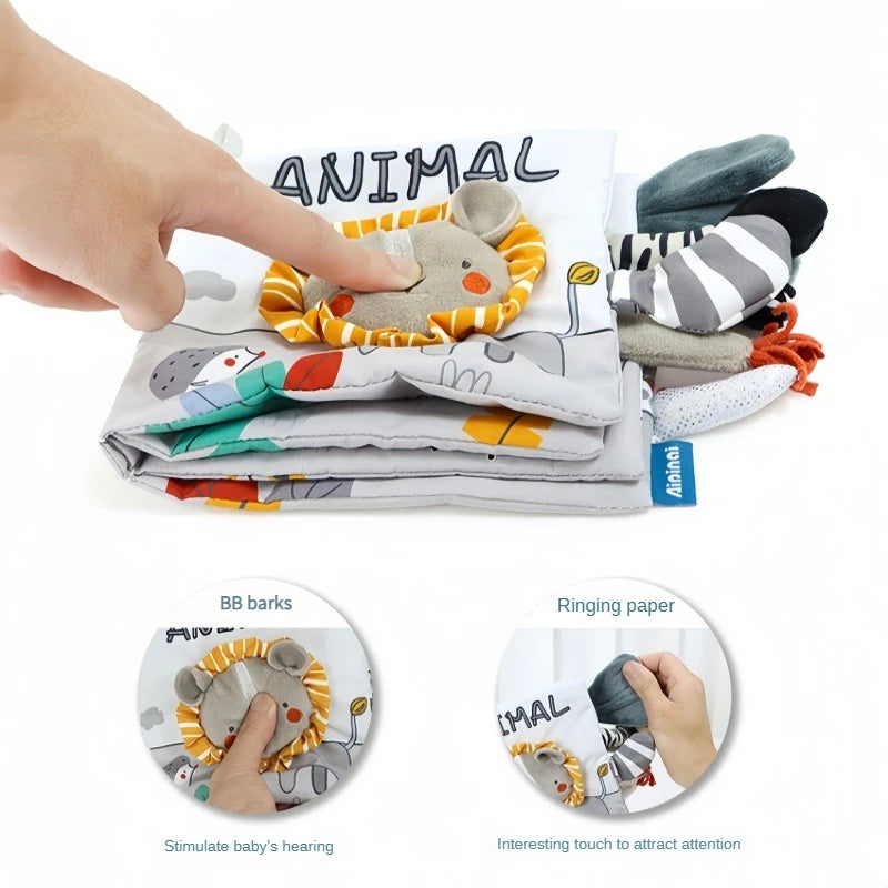 Sensory Baby Cloth Book | Soft Crinkle & Touch-and-Feel Learning Toy
