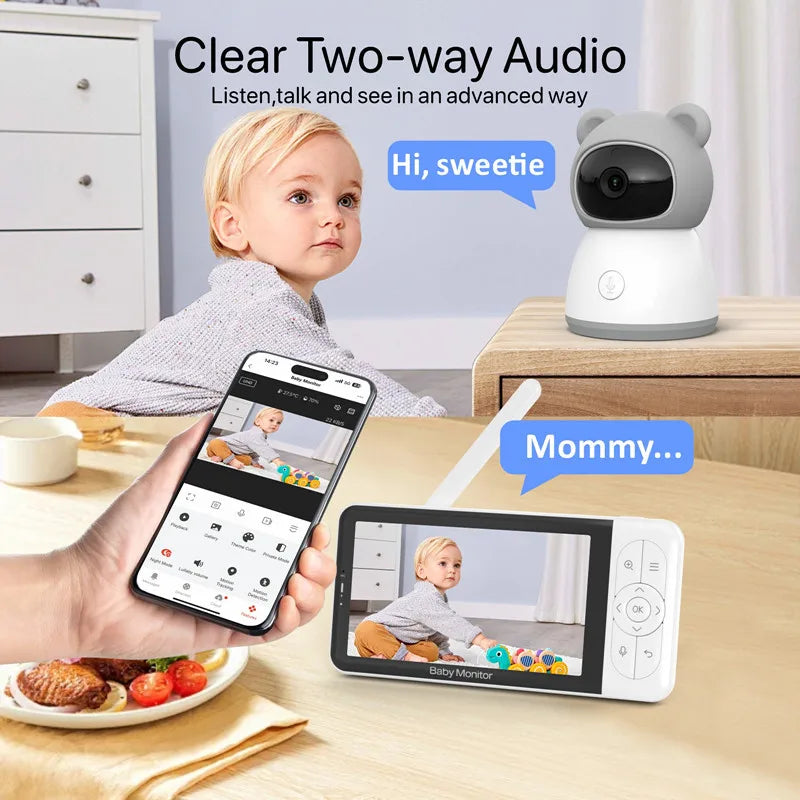 Smart HD Baby Monitor with 5” Display, App Control & Two-Way Audio