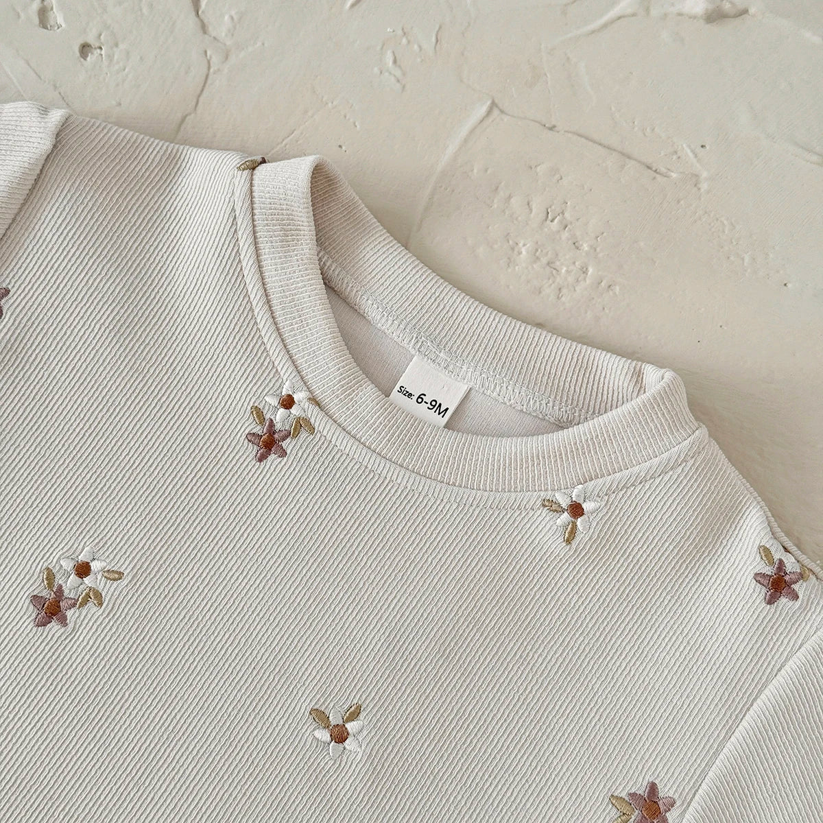 Floral Embroidered Baby Girl Outfit Set