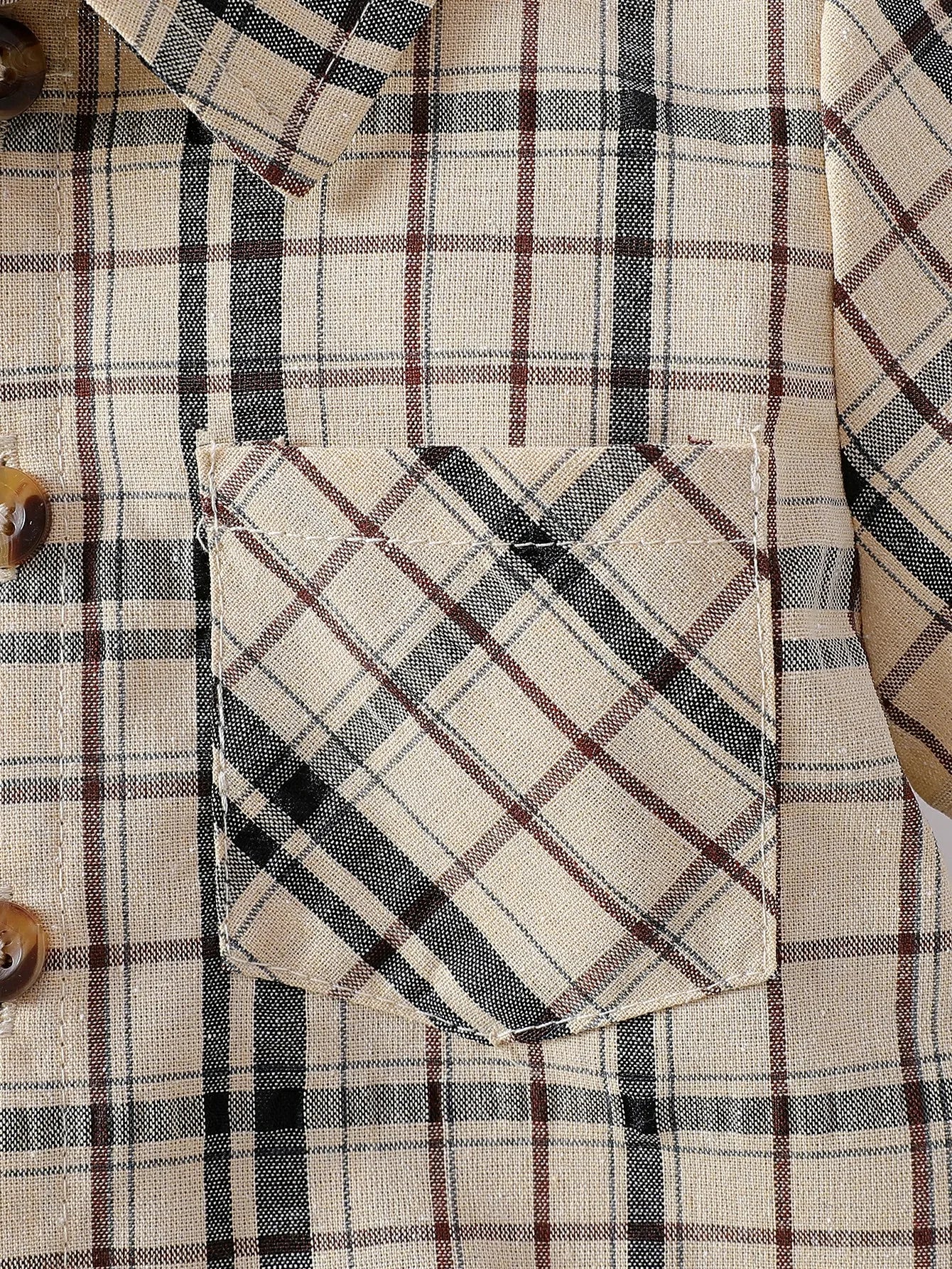 Summer Plaid Shirt & Shorts Set