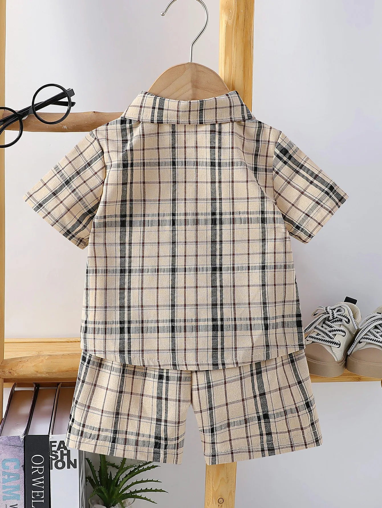 Summer Plaid Shirt & Shorts Set