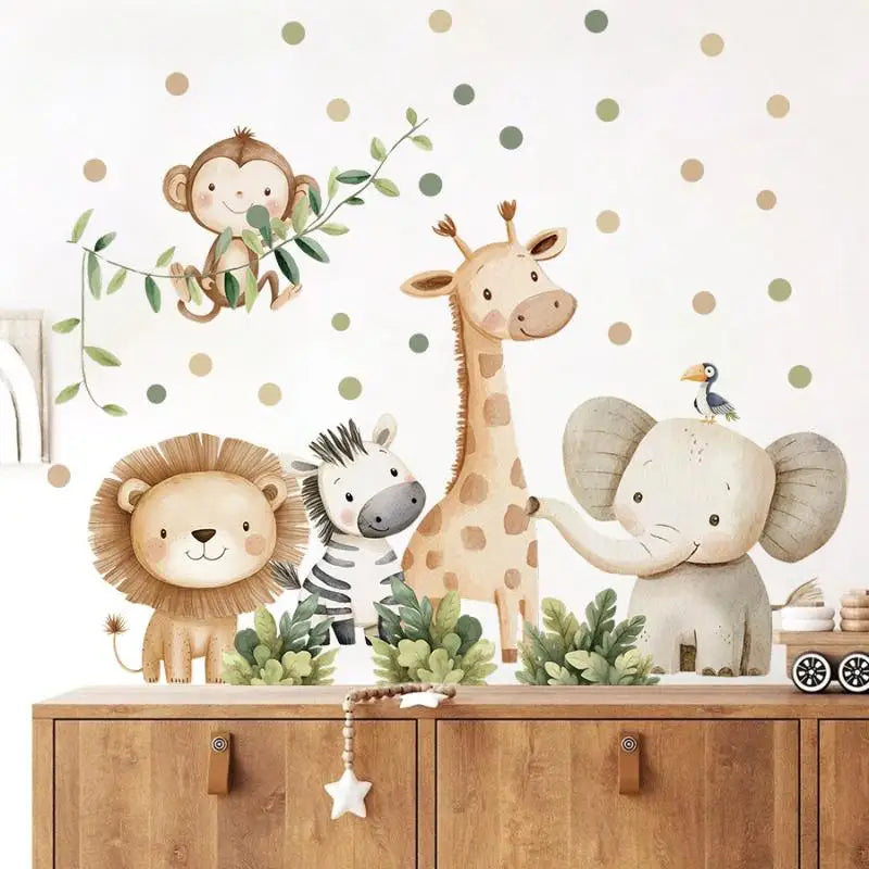 Cartoon Forest Animal Wall Stickers | Nursery & Kids Room Removable Decals