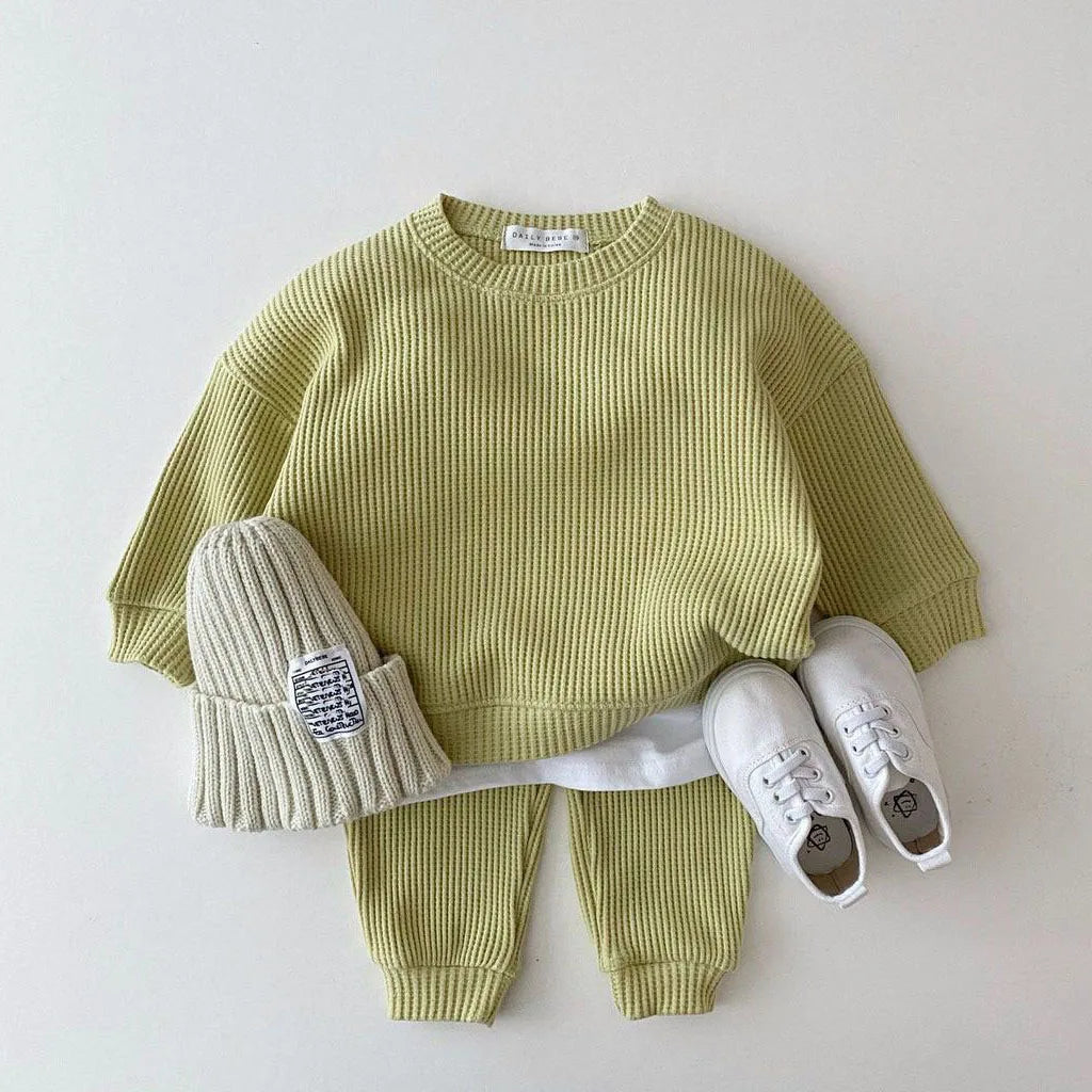 Waffle Knit Baby Lounge Set