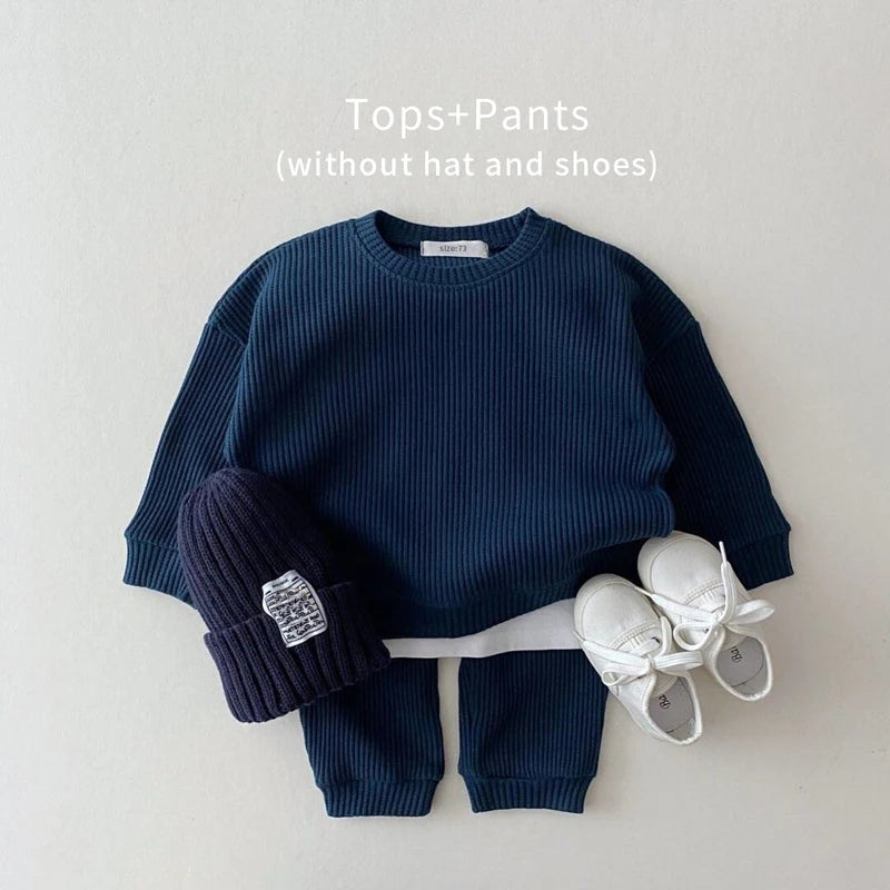 Waffle Knit Baby Lounge Set